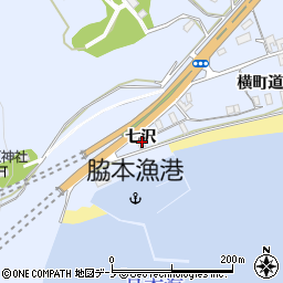 秋田県男鹿市脇本脇本七沢周辺の地図