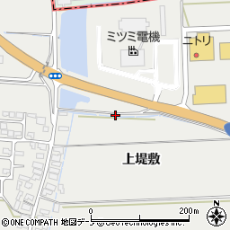 秋田県潟上市飯田川飯塚上堤敷周辺の地図