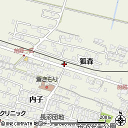秋田県男鹿市船越（狐森）周辺の地図