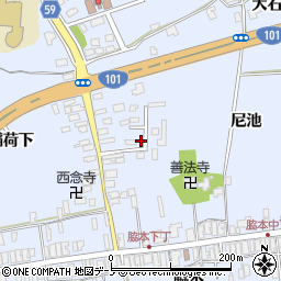 秋田県男鹿市脇本脇本尼池周辺の地図