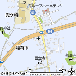 秋田県男鹿市脇本脇本稲荷下周辺の地図