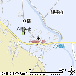 秋田県井川町（南秋田郡）八田大倉（八幡）周辺の地図