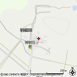 秋田県井川町（南秋田郡）葹田（羽根田）周辺の地図