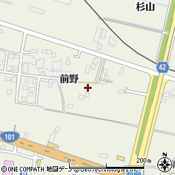 秋田県男鹿市船越前野周辺の地図