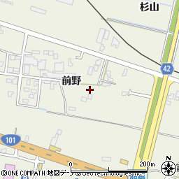秋田県男鹿市船越（前野）周辺の地図