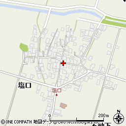 秋田県潟上市天王塩口77-1周辺の地図