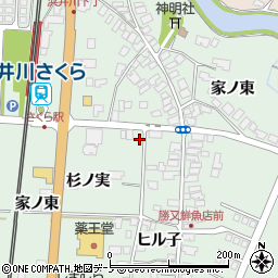 秋田県南秋田郡井川町浜井川杉ノ実周辺の地図