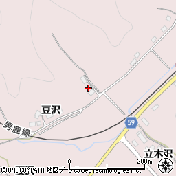秋田県男鹿市脇本田谷沢豆沢周辺の地図