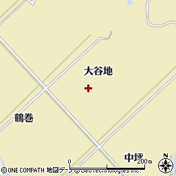 秋田県男鹿市船川港比詰大谷地周辺の地図