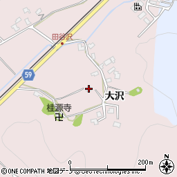 秋田県男鹿市脇本田谷沢大沢周辺の地図