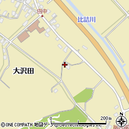 秋田県男鹿市船川港比詰（大沢田）周辺の地図