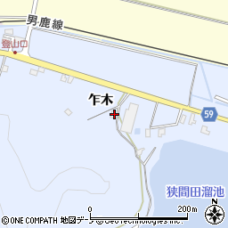 秋田県男鹿市脇本脇本乍木周辺の地図