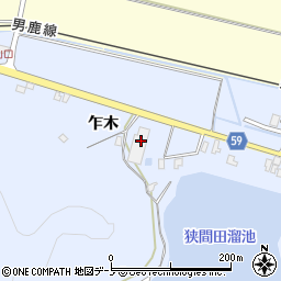 秋田県男鹿市脇本脇本乍木69周辺の地図