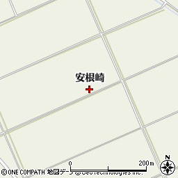 秋田県男鹿市船越安根崎周辺の地図