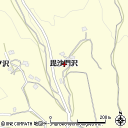 秋田県男鹿市脇本富永毘沙門沢周辺の地図