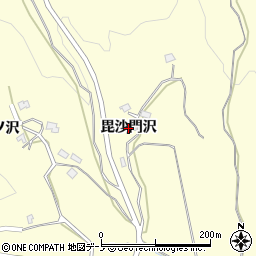 秋田県男鹿市脇本富永（毘沙門沢）周辺の地図