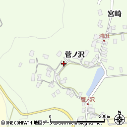 秋田県男鹿市脇本浦田菅ノ沢45周辺の地図