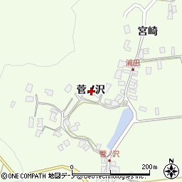 秋田県男鹿市脇本浦田菅ノ沢周辺の地図