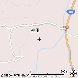 秋田県男鹿市男鹿中滝川神田周辺の地図
