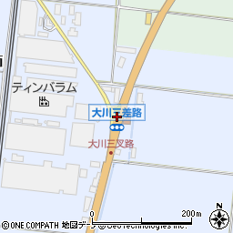 大川三叉路周辺の地図
