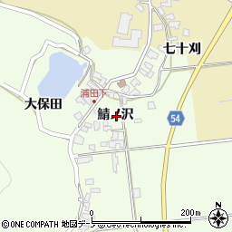 秋田県男鹿市脇本浦田鯖ノ沢周辺の地図