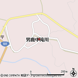 秋田県男鹿市男鹿中滝川萱置場周辺の地図