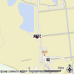 秋田県男鹿市脇本樽沢刈沢周辺の地図
