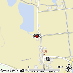 秋田県男鹿市脇本樽沢（刈沢）周辺の地図