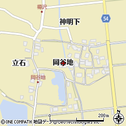 秋田県男鹿市脇本樽沢岡谷地周辺の地図