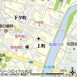 秋田県五城目町（南秋田郡）上町周辺の地図