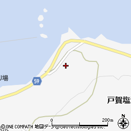 秋田県男鹿市戸賀塩浜漁元崎44周辺の地図