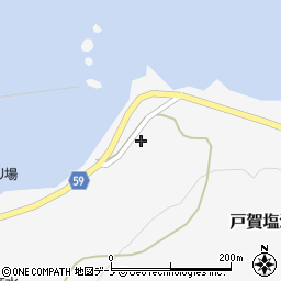秋田県男鹿市戸賀塩浜漁元崎72周辺の地図