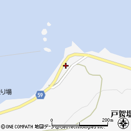 秋田県男鹿市戸賀塩浜漁元崎77周辺の地図