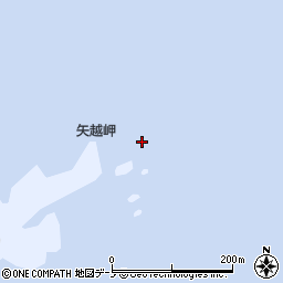 矢越岬周辺の地図