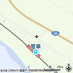 秋田県北秋田市阿仁萱草マタ沢44-1周辺の地図