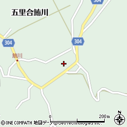 秋田県男鹿市五里合鮪川上谷地周辺の地図
