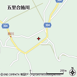 秋田県男鹿市五里合鮪川（上谷地）周辺の地図