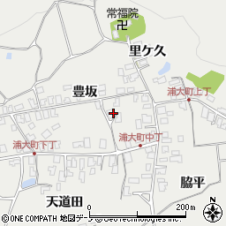 秋田県八郎潟町（南秋田郡）浦大町（豊坂）周辺の地図