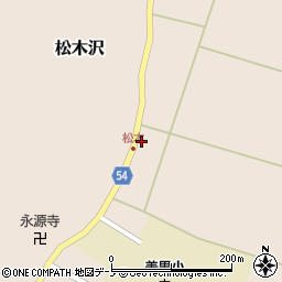 秋田県男鹿市松木沢鵜木境74-4周辺の地図