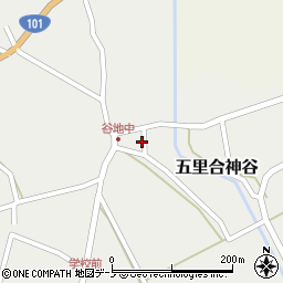秋田県男鹿市五里合神谷谷地中周辺の地図