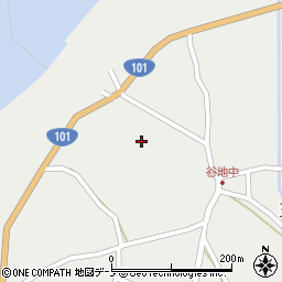 秋田県男鹿市五里合神谷（長者森）周辺の地図