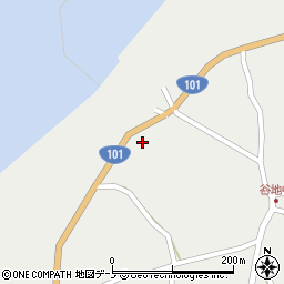 秋田県男鹿市五里合神谷長者森16-4周辺の地図