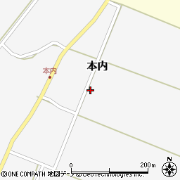 秋田県男鹿市本内（屋布下）周辺の地図