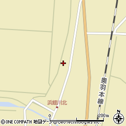 秋田県三種町（山本郡）鯉川（下谷地）周辺の地図