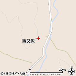 秋田県三種町（山本郡）上岩川（西又沢）周辺の地図