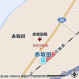 赤坂田郵便局周辺の地図