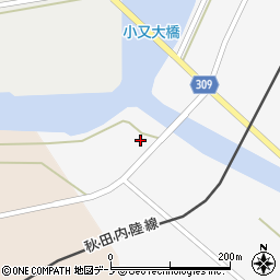 秋田県北秋田市小又上川原周辺の地図