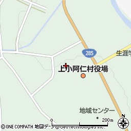 上小阿仁村役場議会　事務局周辺の地図