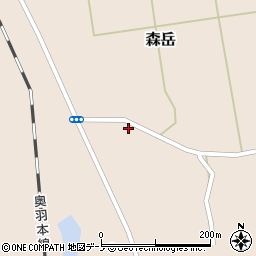 秋田県山本郡三種町森岳街道東16周辺の地図