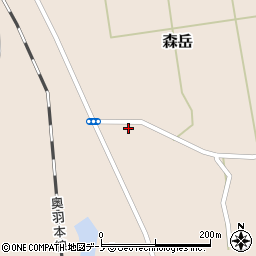 秋田県山本郡三種町森岳街道東17周辺の地図